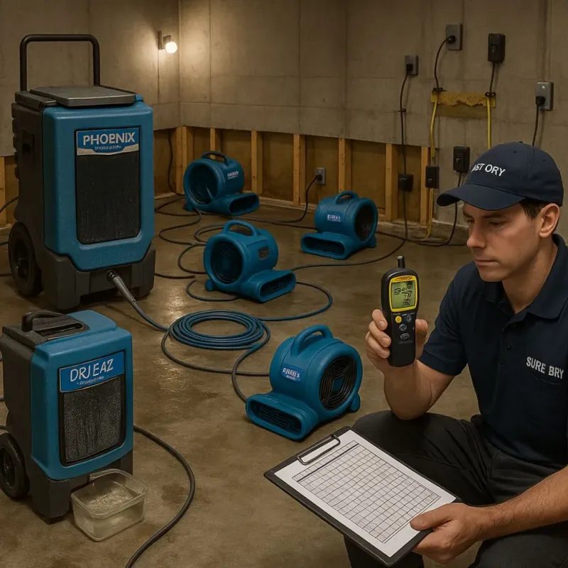 Structural Drying and Dehumidification process in Brookfield, WI